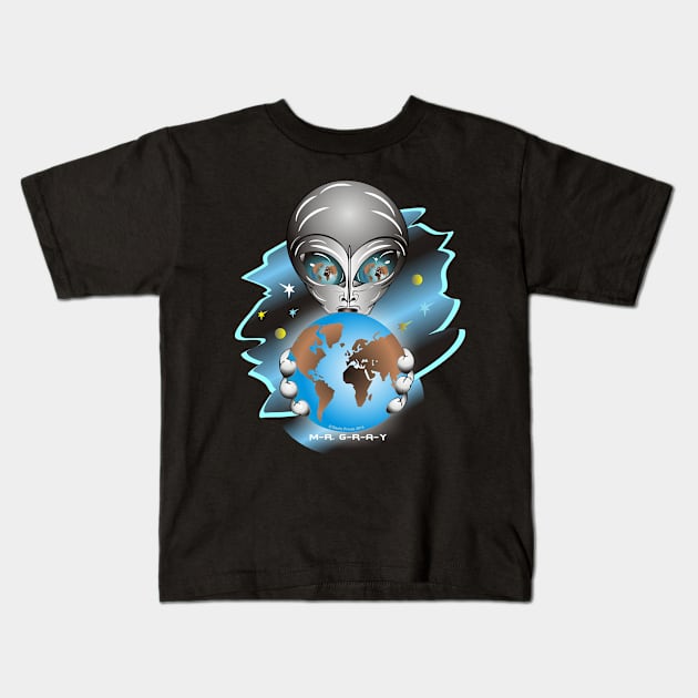 Alien MR Gray Kids T-Shirt by Get It Wet